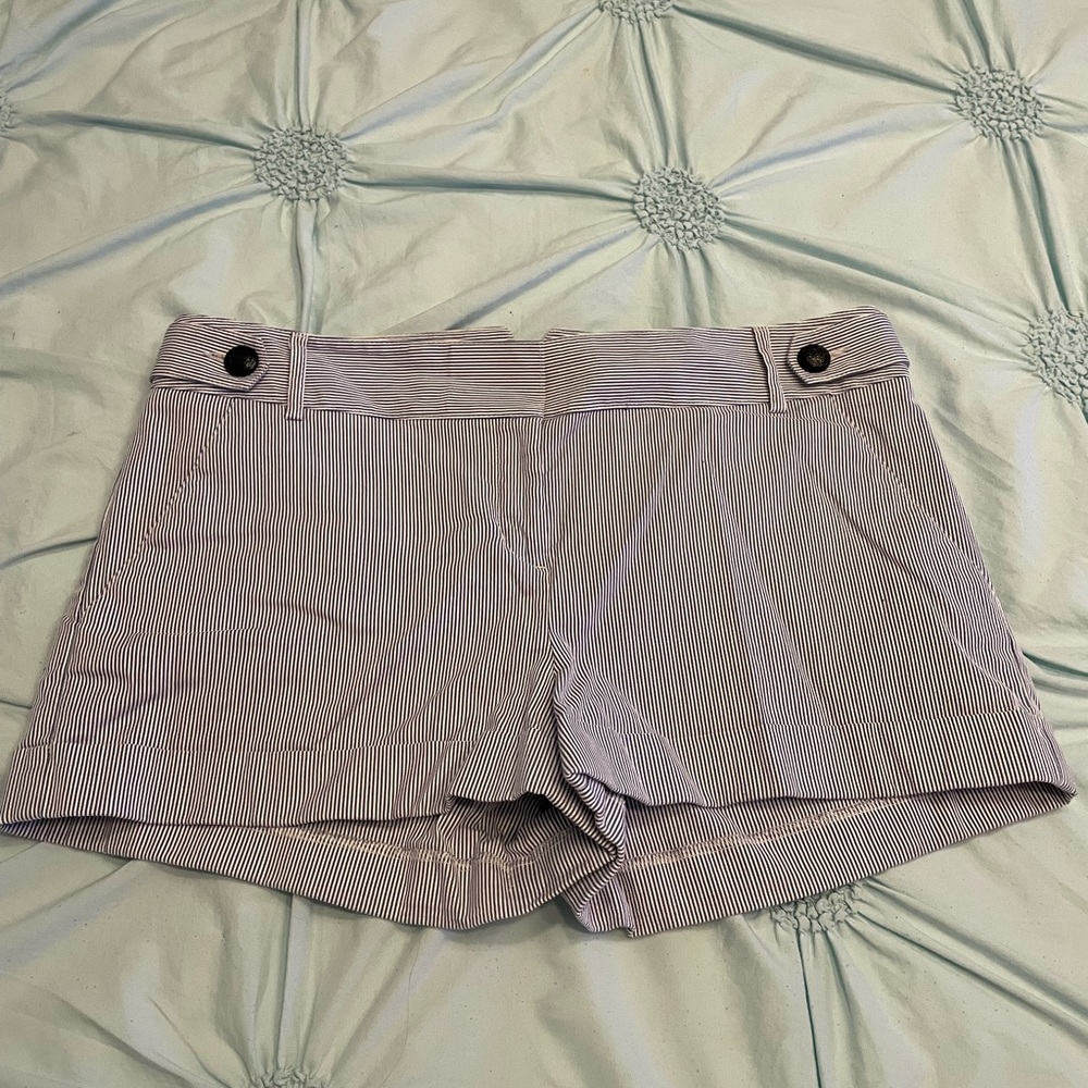Blue and white striped shorts